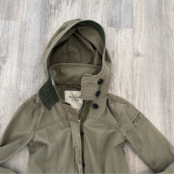 VTG Y2K Abercrombie & Fitch military utility jacket Womens XS green Bella Elena - Picture 3 of 16